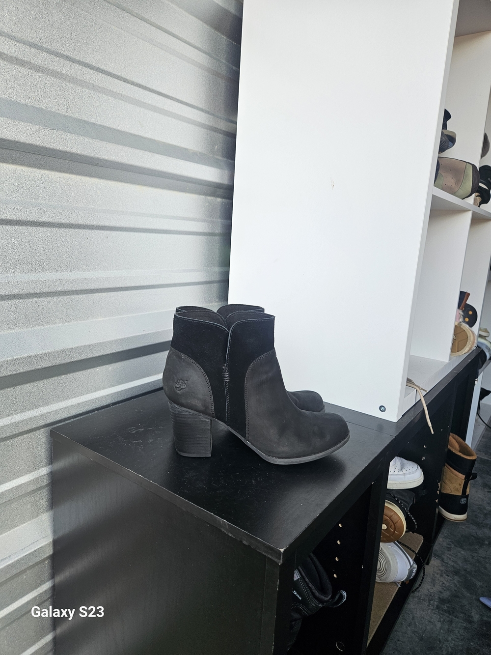 Timberland A1JJL Women’s Size 10 Black Leather Suede Heeled Ankle Boots